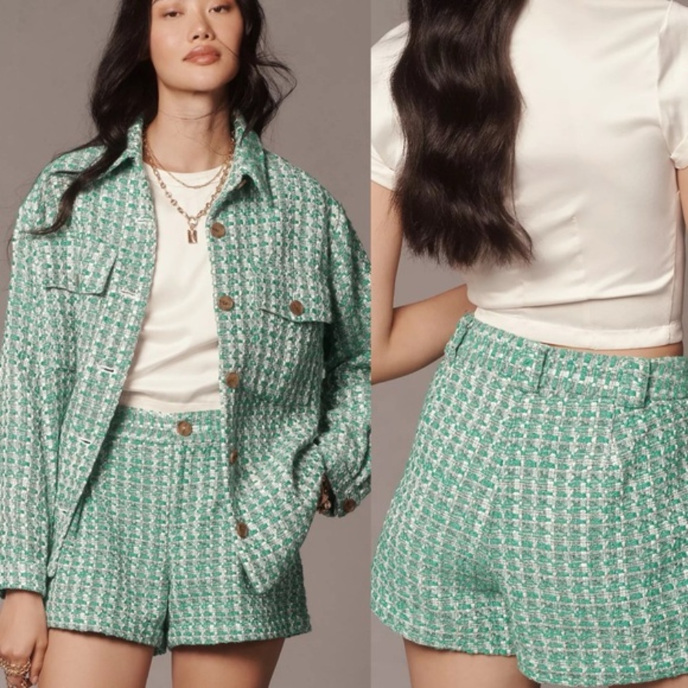 Anthropologie Maeve Tweed Green Shorts - Picture 4 of 9